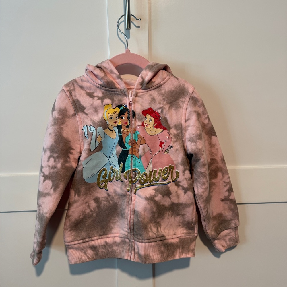 EUC Disney Princess Pink Zip-Up Hoodie (Sz 5)